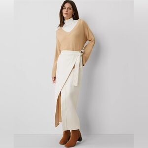 Ann Taylor NWT Cream Wrap Skirt size 8